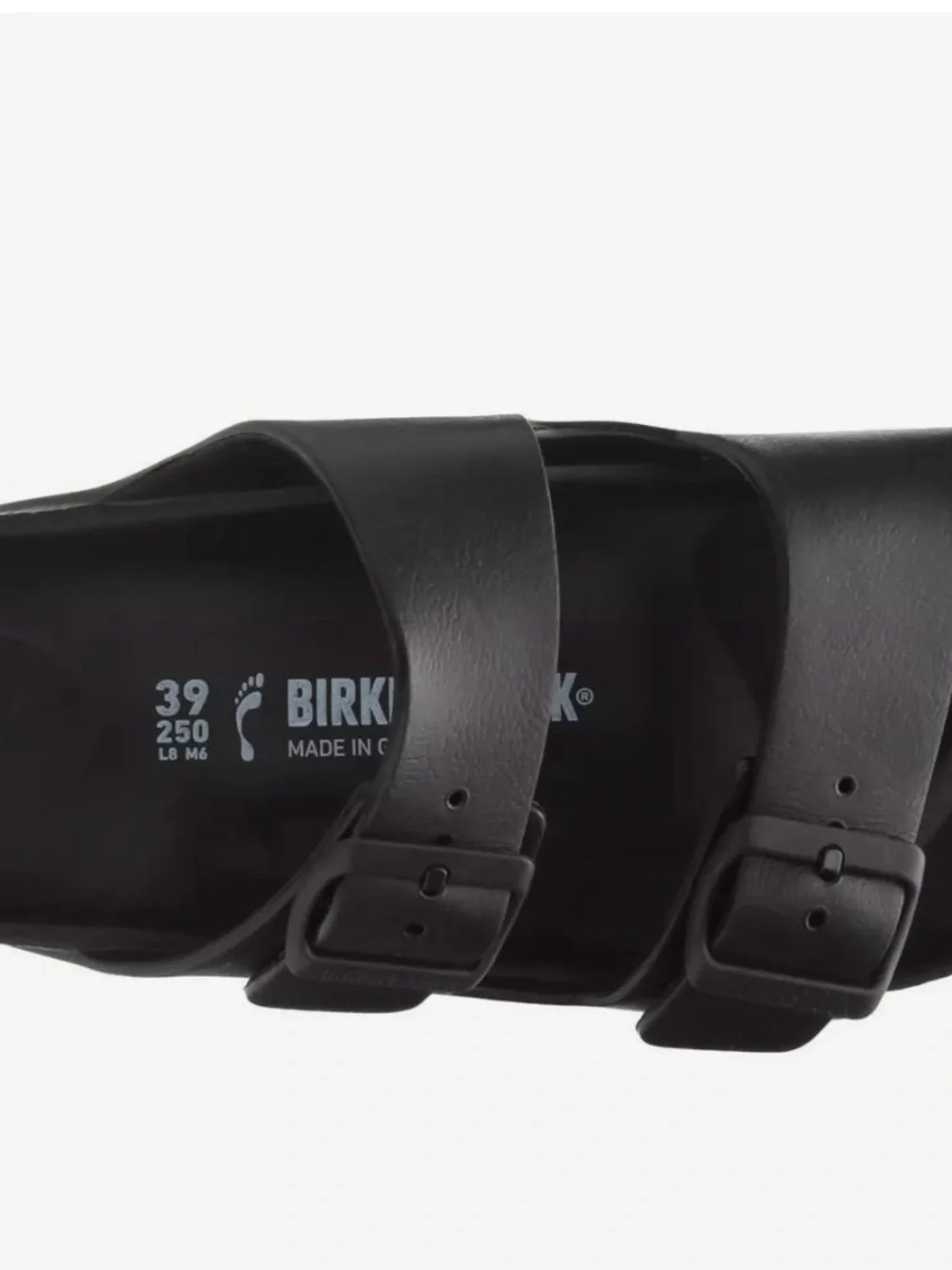 Black Birkenstock Double-Buckle Slide Sandals - Picture 4 of 4